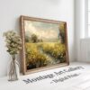 Meadow Symphony by the Stream Wall Art Print with Rustic Country Landscape in Spring