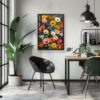 Vibrant Floral Spring Meadow Wall Art Print with Botanical Flower Painting.