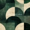 Green Japandi geometric print with modern abstract design in minimalist earth tones