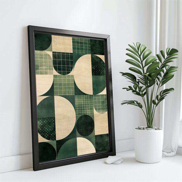 Japandi geometric textured print with minimalist abstract design in modern earth tones