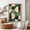 Japandi geometric textured print with minimalist abstract design in modern earth tones