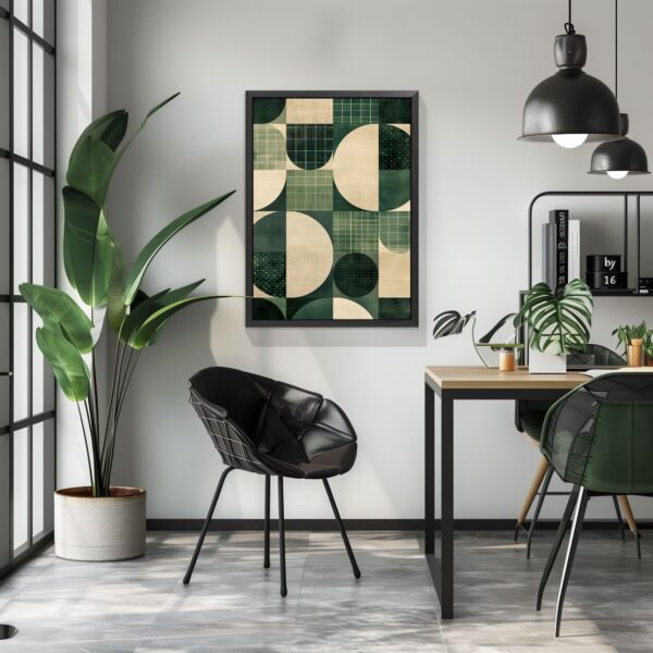 Japandi geometric textured print with minimalist abstract design in modern earth tones