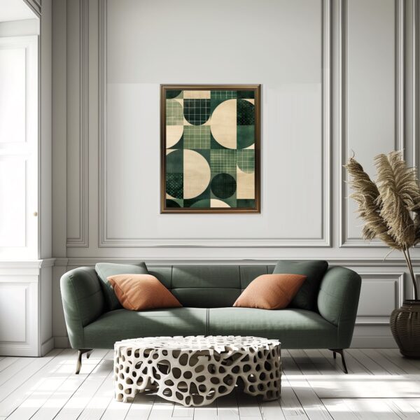 Japandi geometric textured print with minimalist abstract design in modern earth tones