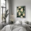 Japandi geometric textured print with minimalist abstract design in modern earth tones