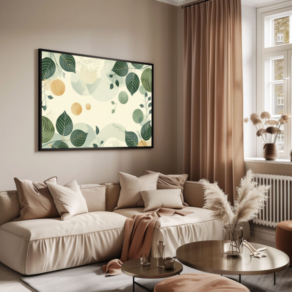 Leafy Serenity Patterns with Green Nature's Wall Art for Tranquil Home Decor