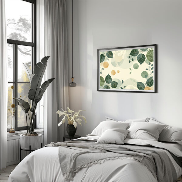 Leafy Serenity Patterns with Green Nature's Wall Art for Tranquil Home Decor