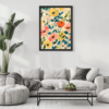 Retro Floral Wall Art Print in Matisse's Style with Vibrant Botanical Designs and Bold Home Decor Elements