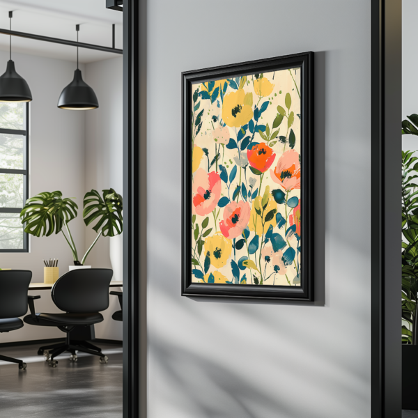 Retro Floral Wall Art Print in Matisse's Style with Vibrant Botanical Designs and Bold Home Decor Elements