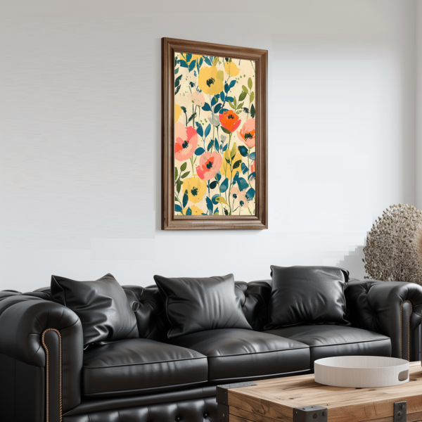 Retro Floral Wall Art Print in Matisse's Style with Vibrant Botanical Designs and Bold Home Decor Elements