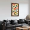 Matisse's style vibrant floral nature wall art print for colorful artistic home decor