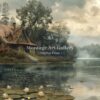 Rustic Lake House Wall Art Print featuring Cottagecore Landscape for Country Home Decor