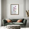 Soft pink tulips watercolor painting, elegant floral wall art for home decor.