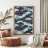 Wabi Sabi Wave Print with Japanese Patterns for Tranquil Coastal Home Decor