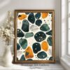 Abstract textural painting featuring a colorful cobbled symphony with a nature-inspired mosaic design.