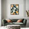 Abstract textural painting featuring a colorful cobbled symphony with a nature-inspired mosaic design.