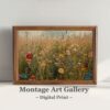 Spring wildflower meadow print showcasing tranquil nature and scenic floral decor